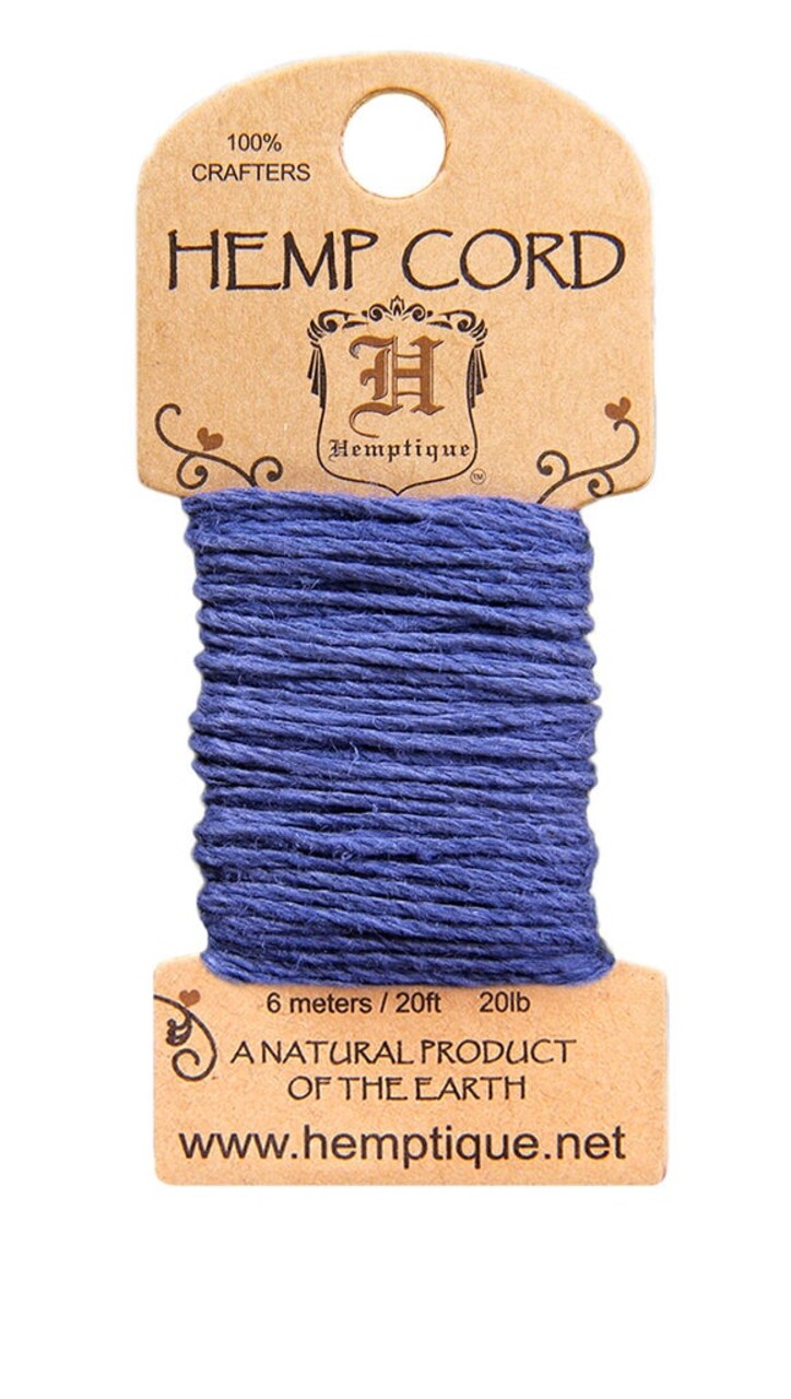 Hemptique 1mm Hemp Cord Mini Cards Eco Friendly Sustainable Naturally Grown Jewelry Bracelet Making Paper Crafting Scrapbooking Bookbinding Mixed Media Crocheting Macrame Seasonal Holiday Gift Wrapping Outdoor Gardening